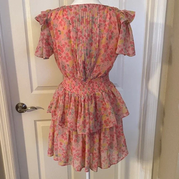 Pink Floral Ruffle Dress - Picture 6 of 9